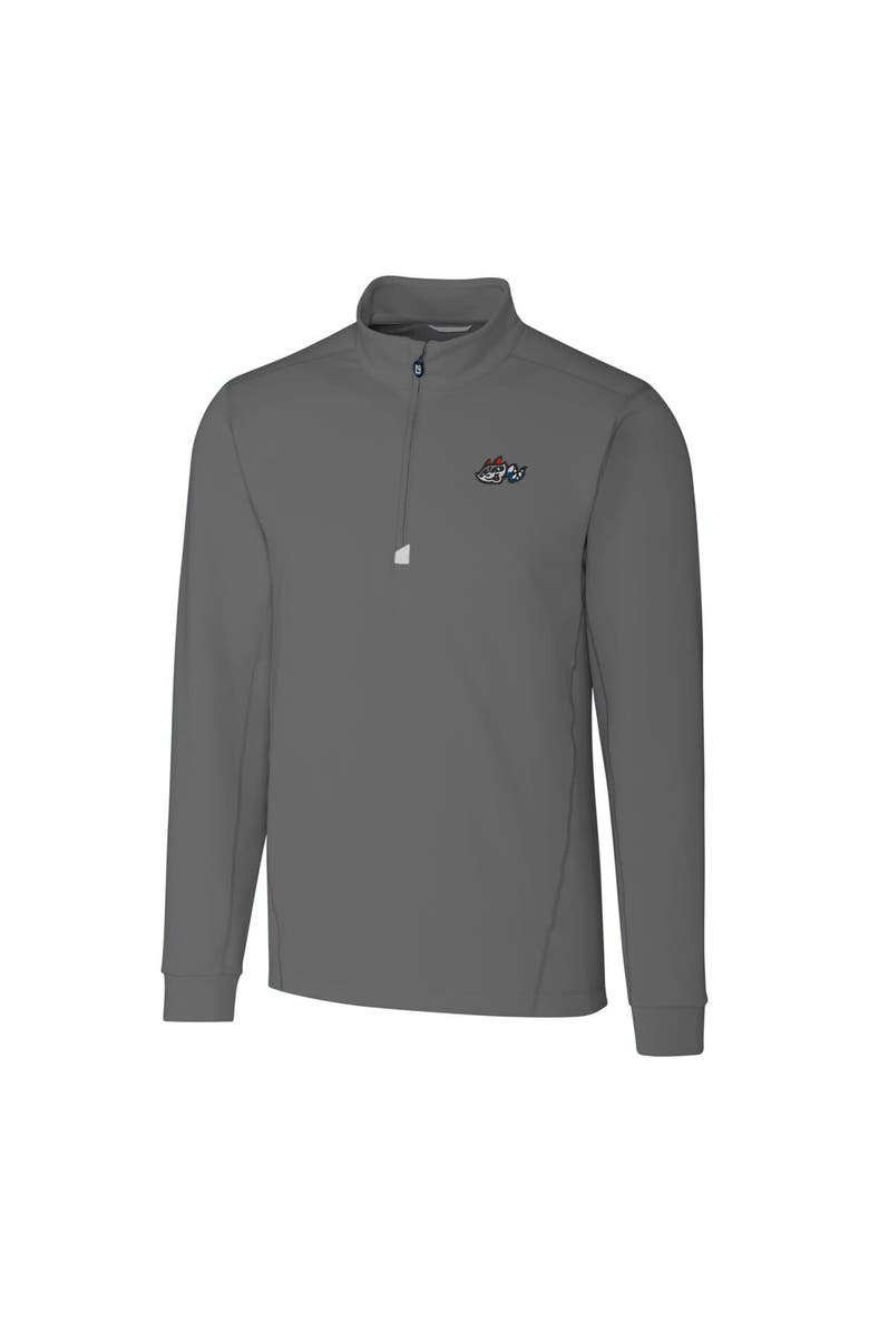 Cutter & Buck Men's Cutter & Buck  Gray Rocket City Trash Pandas Big & Tall Traverse Stretch Quarter-Zip Top, Alternate, color, 