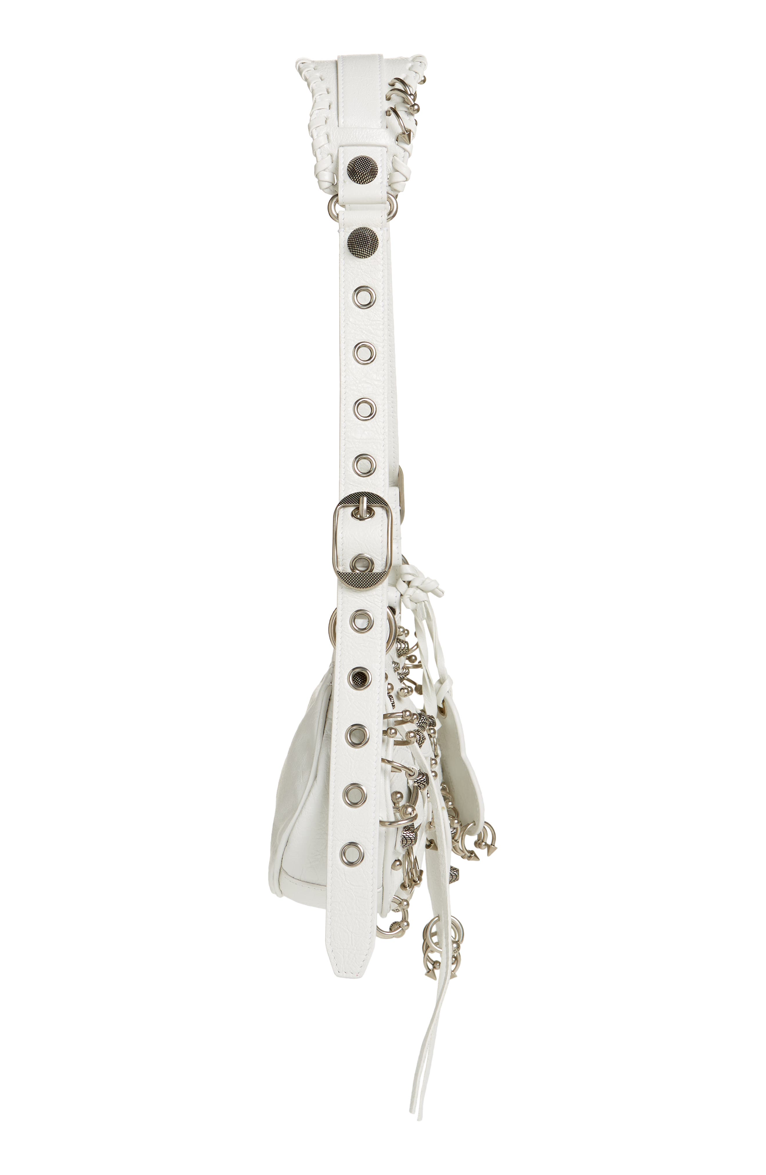Extra Small Cagole Leather Shoulder Bag, Alternate, color, OPTIC WHITE
