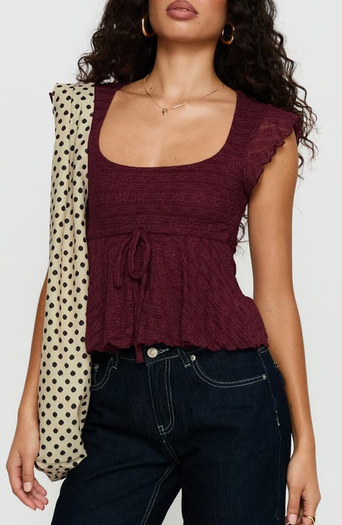 Auroraah Ruffle Babydoll Crop Top