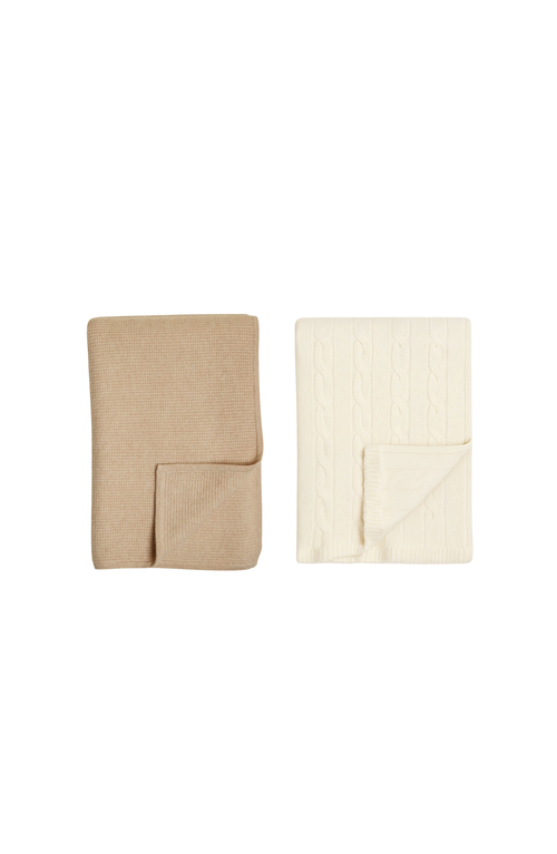 Italic Hallie And Cassie Cashmere Baby Blankets In Brown