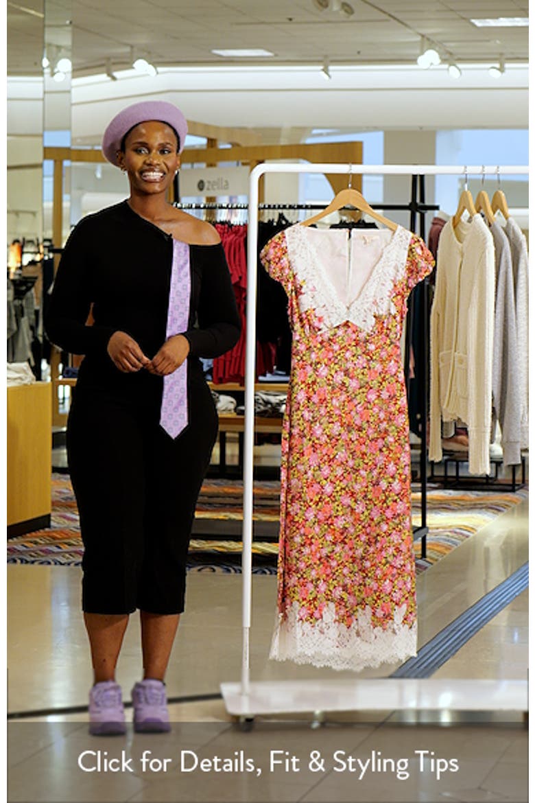 Eyelash Lace Trim Puff Sleeve Maxi Dress video