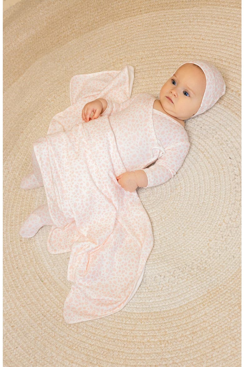 Floral Printed Wrap Footie, Alternate, color, Pink