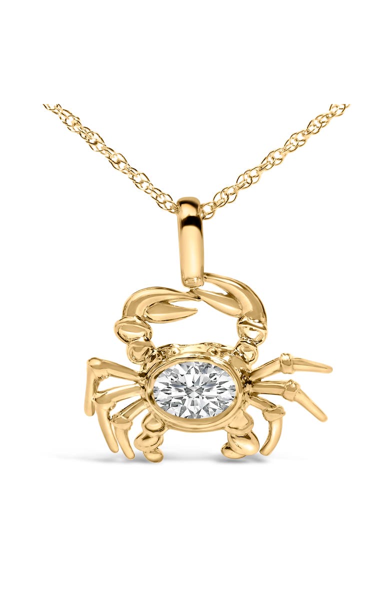 Haus of Brilliance 14K Yellow Gold 1/5 Cttw Lab Grown Diamond Crab Pendant Necklace, Alternate, color, Yellow Gold