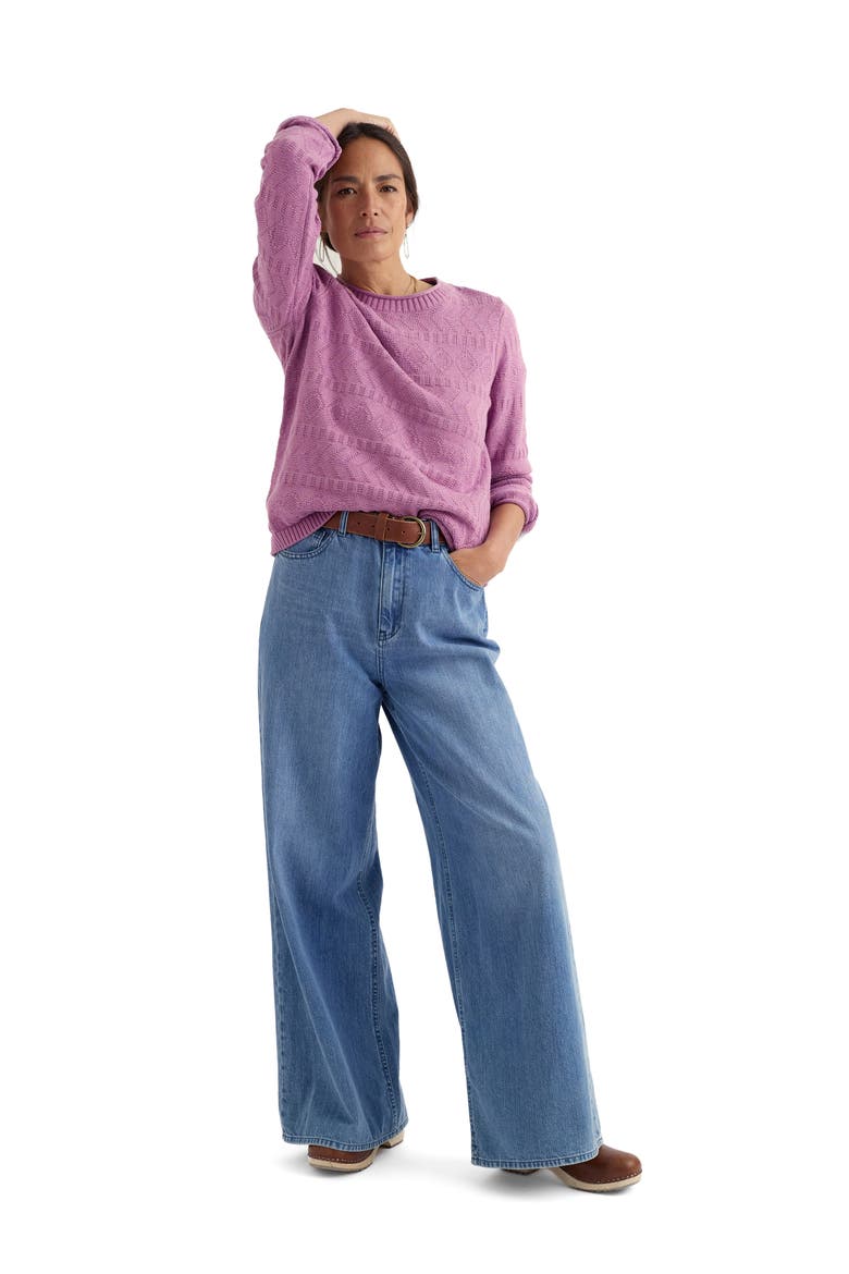Kinter Organic Cotton Crewneck Sweater, Alternate, color, ORCHID