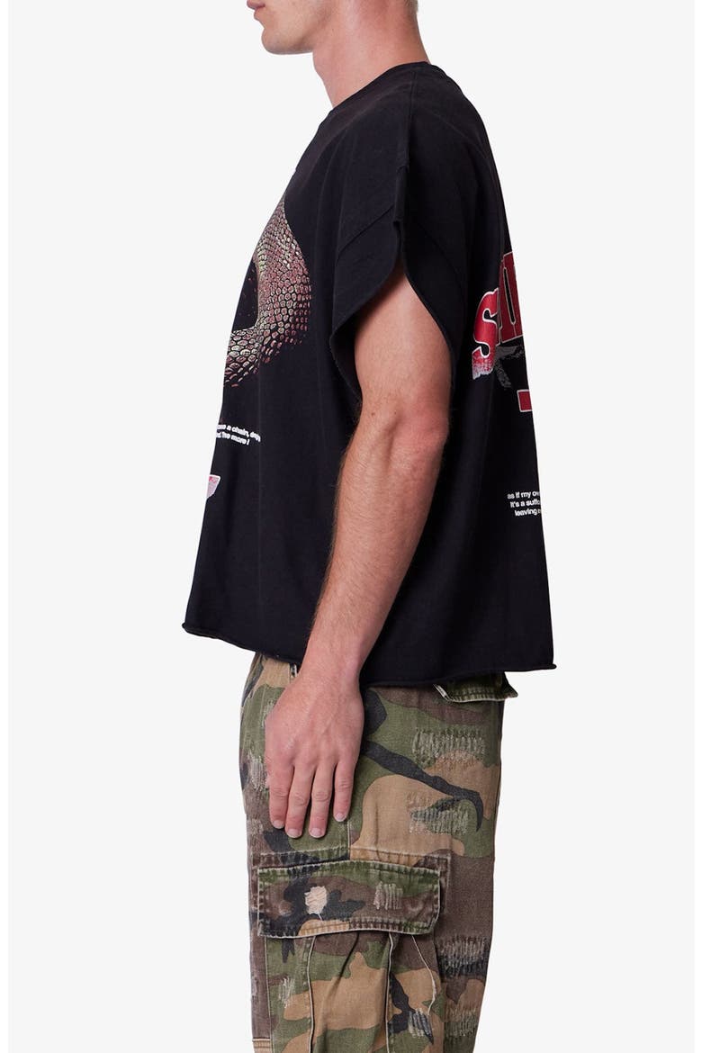 Snake Graphic Cutoff T-Shirt, Alternate, color, VINTAGE BLACK