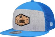New Era Men's New Era  Gray/Blue Detroit Lions Cork Split Panel 9FIFTY Trucker Snapback Hat