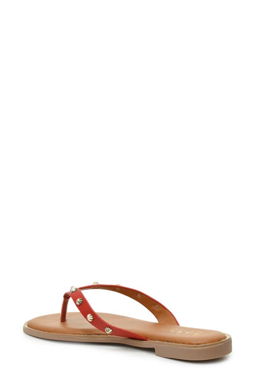 Nicole Miller Studded Thong Sandal In Red