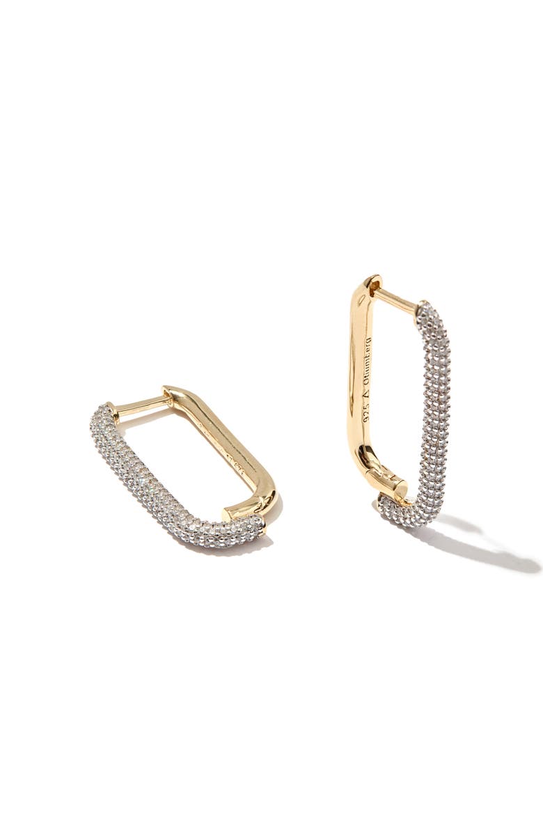 Otiumberg 14kt Gold Vermeil Mosaic Pave Hoop Earrings, Main, color, Yellow Toned Gold