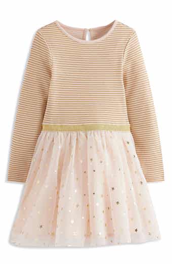 Mini Boden Kids' Metallic Stripe Tulle Skirt Dress