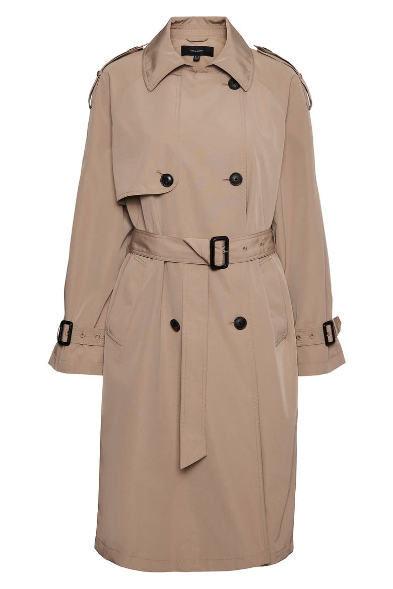 Ramonna Long Trench Coat, Main, color, SILVER MINK