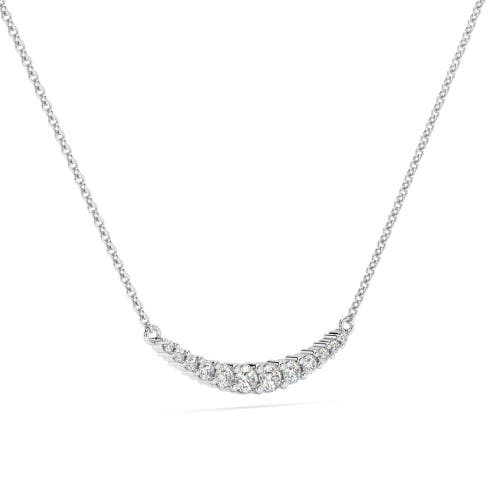 Bliss Diamond 1/2ct Tw Diamond Graduated Bar Necklace 14k Gold Lab Grown Pendant 28mm In 14k White Gold