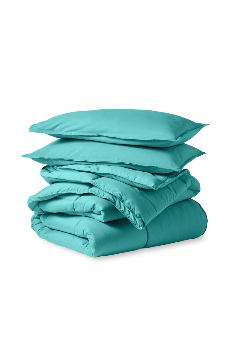 All-Season Down Alternative Comforter Set, Main, color, Turquoise