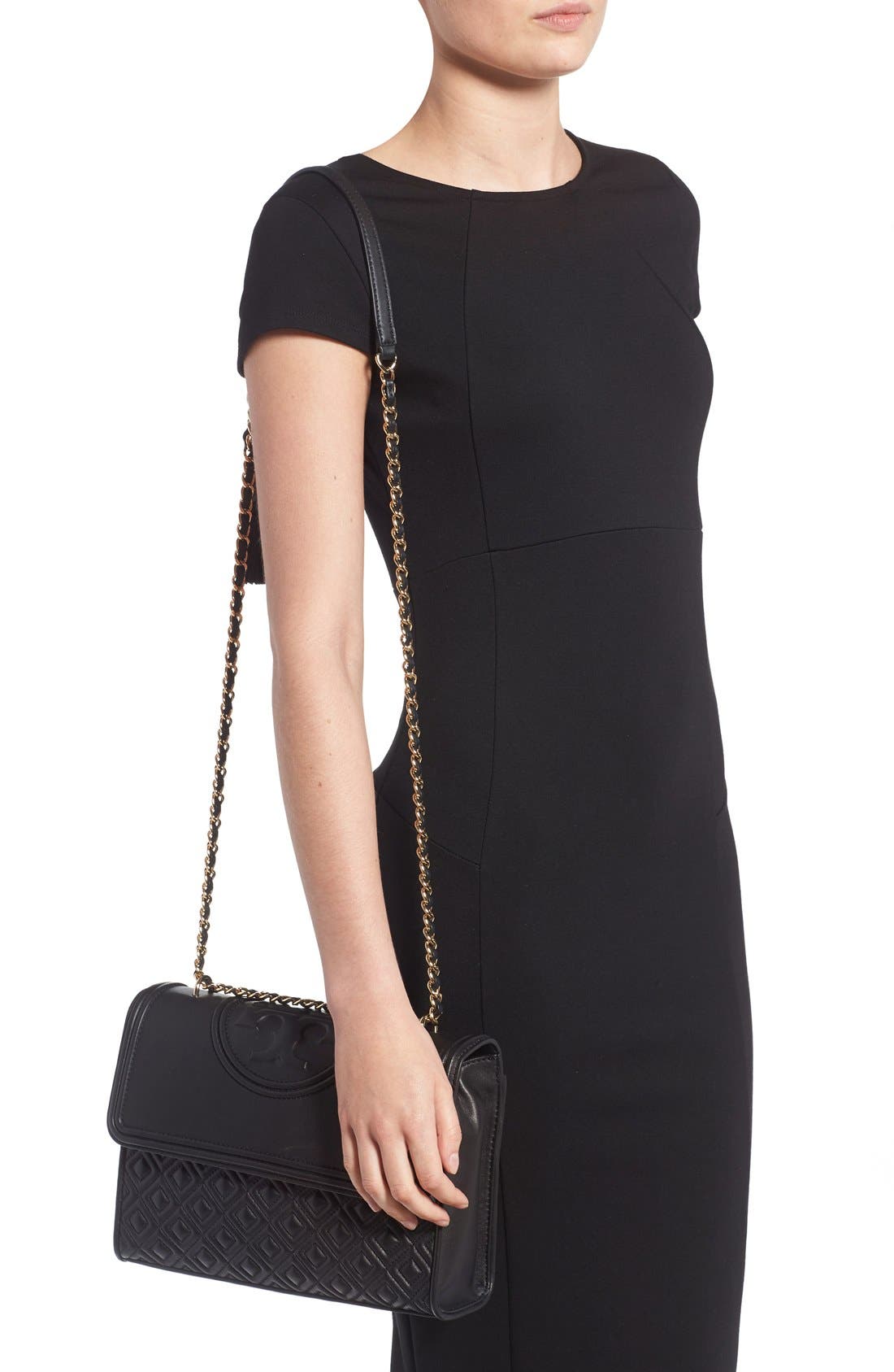 'Fleming' Convertible Shoulder Bag, Alternate, color, BLACK