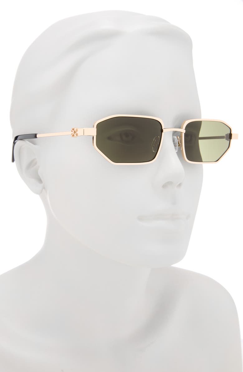 Off-White 53mm Loa Geometric Sunglasses, Alternate, color, Gold Green