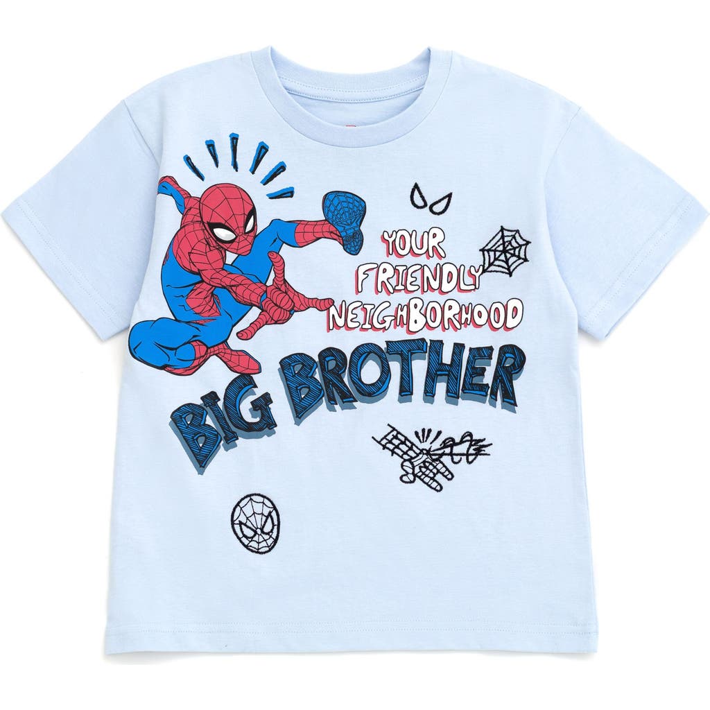 Marvel Kids' Spider-man Short Sleeve T-shirt In Sky Blue Spiderman