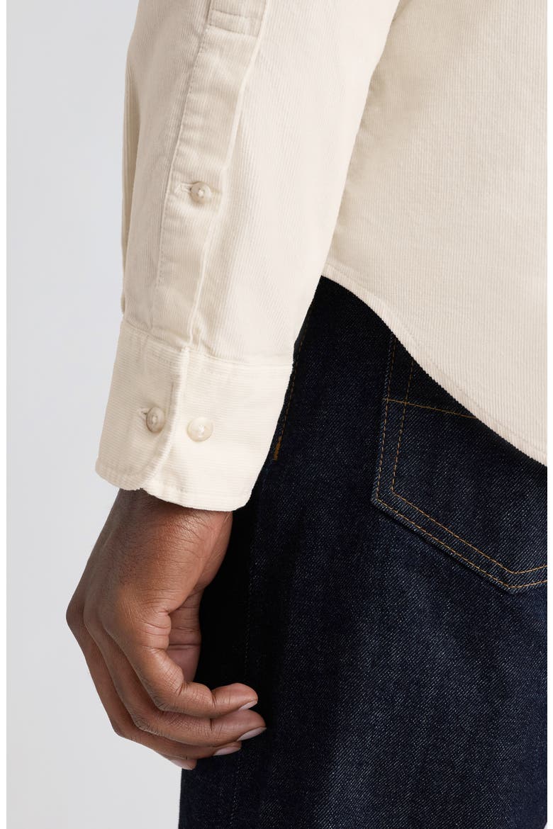 Slim Fit Corduroy Button-Down Shirt, Alternate, color, SILVER BIRCH