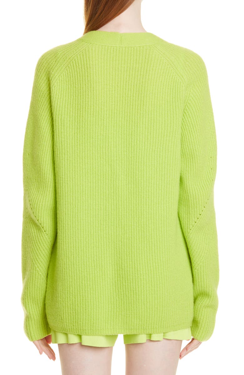 LAPOINTE Airy Oversize Rib Cashmere & Silk Cardigan, Alternate, color,