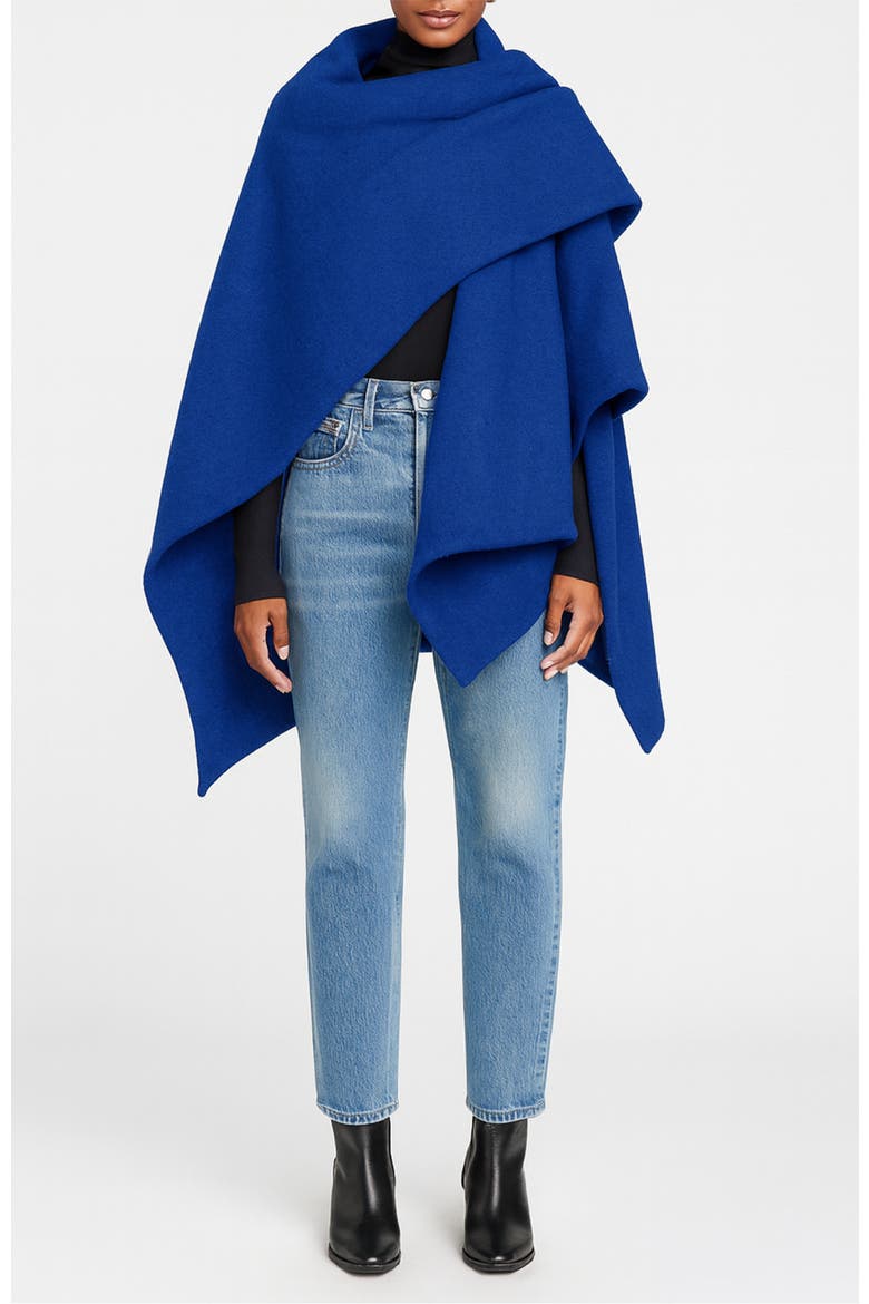Serenity Cobalt Blue Handmade Wrap Cape, Main, color, Solid Blue