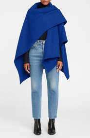 DIARRABLU Serenity Cobalt Blue Handmade Wrap Cape