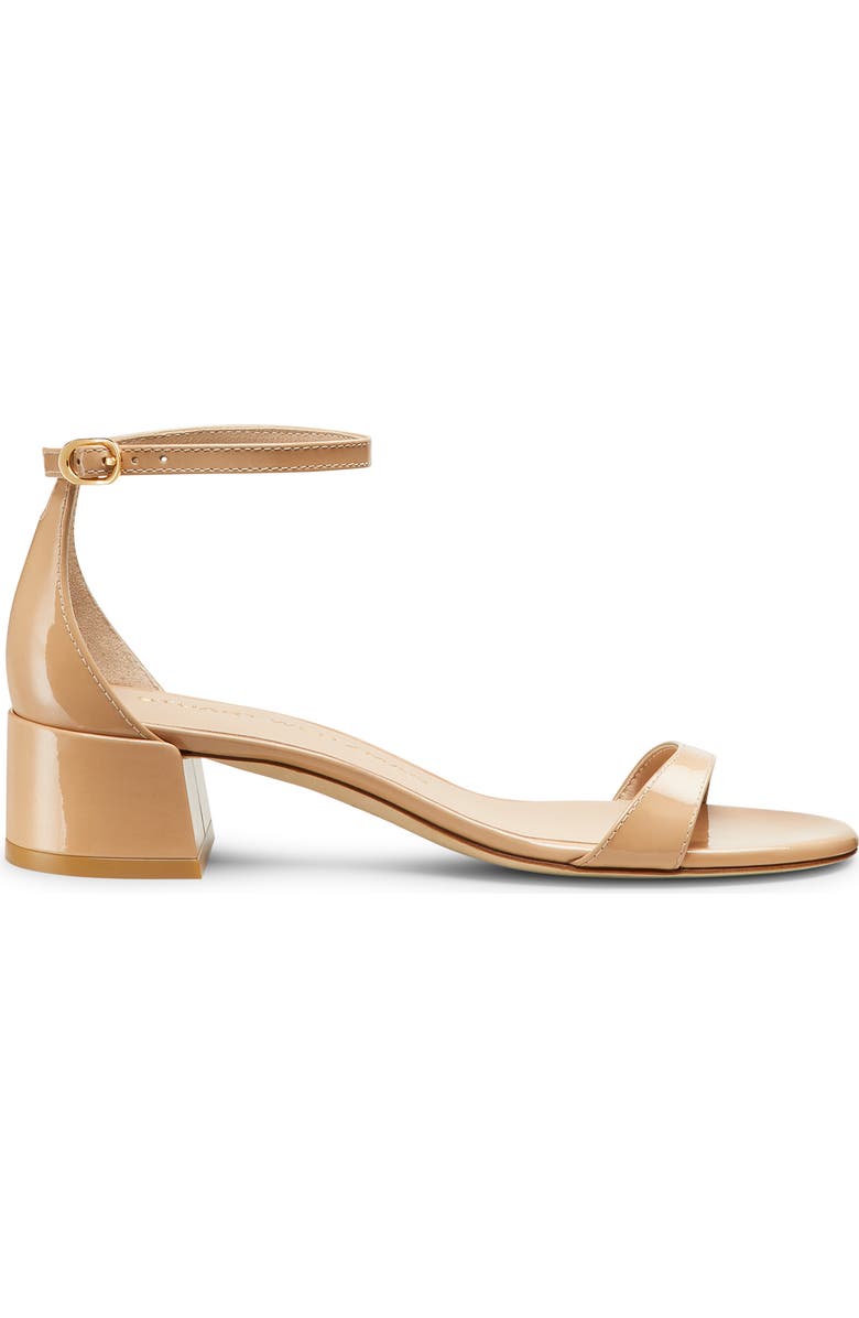 Stuart Weitzman Nudist Block 35 Ankle Strap Sandal, Alternate, color, Adobe