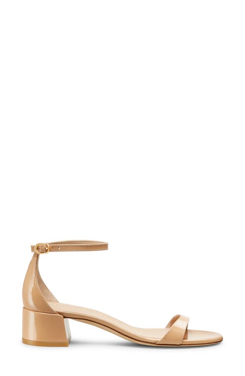 Stuart Weitzman Nudist Block 35 Ankle Strap Sandal In Adobe