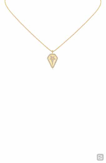 Cubic Zirconia Star Shield Pendant Necklace (Nordstrom Exclusive)