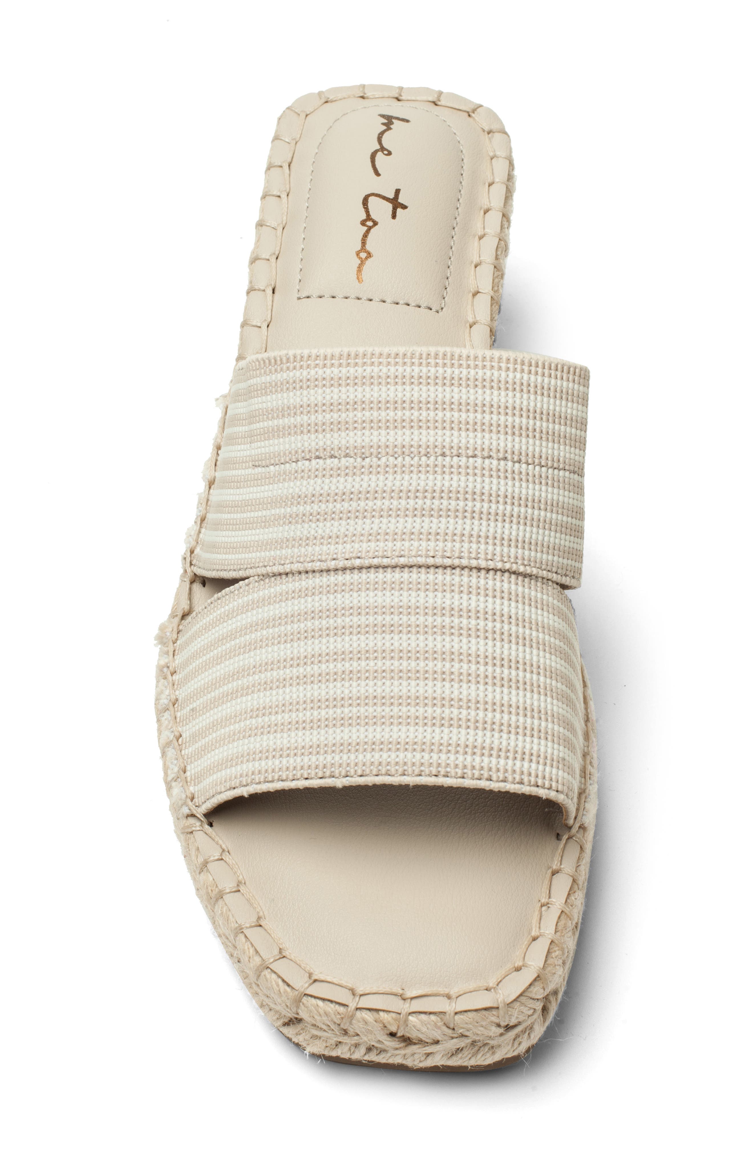 Caymen Espadrille Platform Wedge Slide Sandal, Alternate, color, NATURAL/ IVORY STRIPE FABRIC