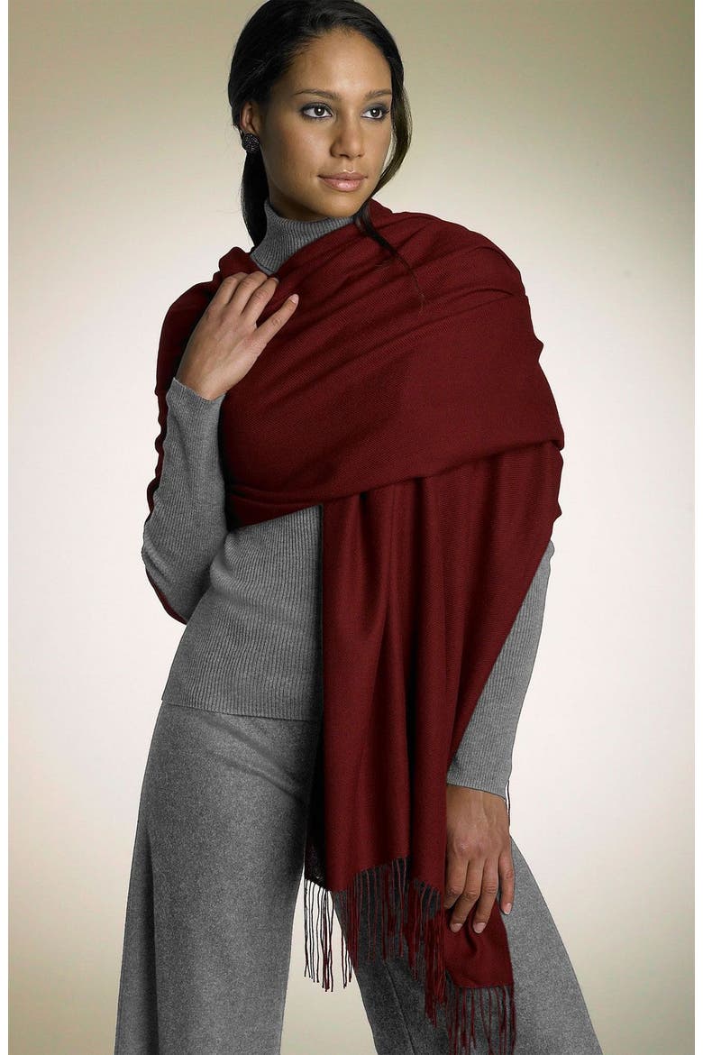 Tissue Weight Cashmere Wrap, Main, color, DARK RUBY