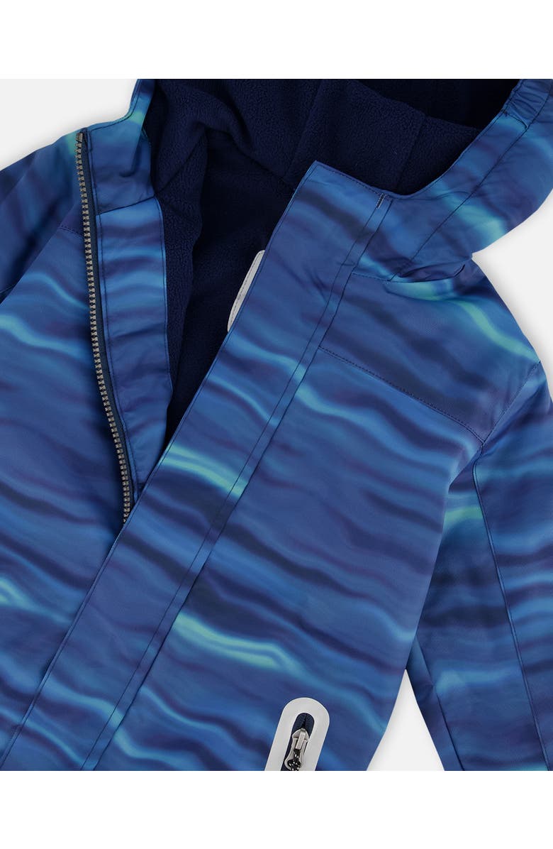 Deux par Deux Little Kids Unisex Printed Mid-Season One-Piece Outerwear Blue Wave And Black, Alternate, color, 