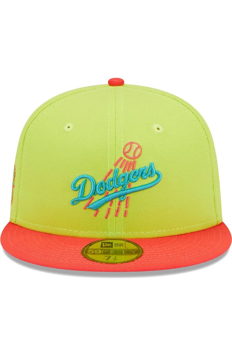 New Era Men's New Era Green/Red Los Angeles Dodgers Cyber Highlighter 59FIFTY Fitted Hat, Alternate, color, Green