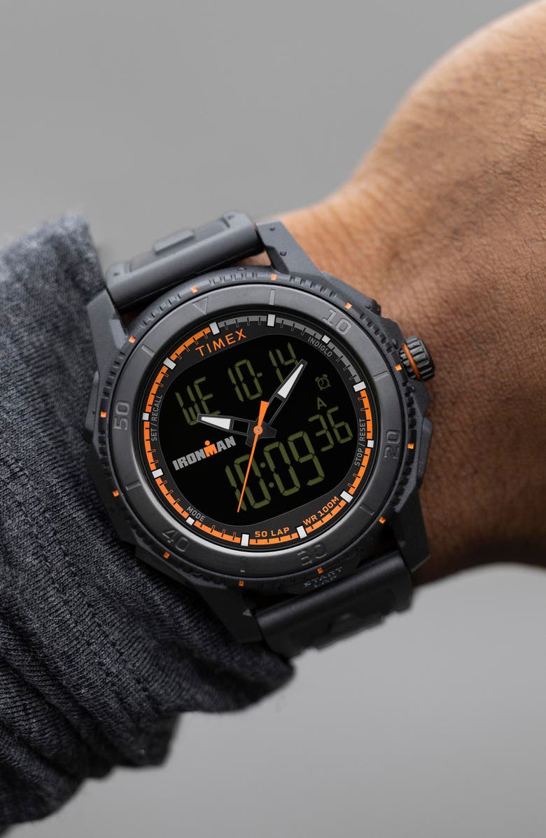 Timex<sup>®</sup> Ironman<sup>®</sup> Adrenaline Ana-Digi Synthetic Strap Watch, 46.5mm, Alternate, color, 