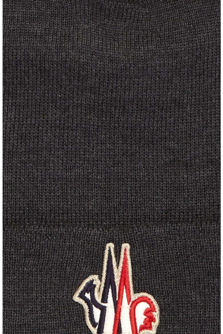 Embroidered Logo Rib Wool Beanie, Alternate, color, GREY