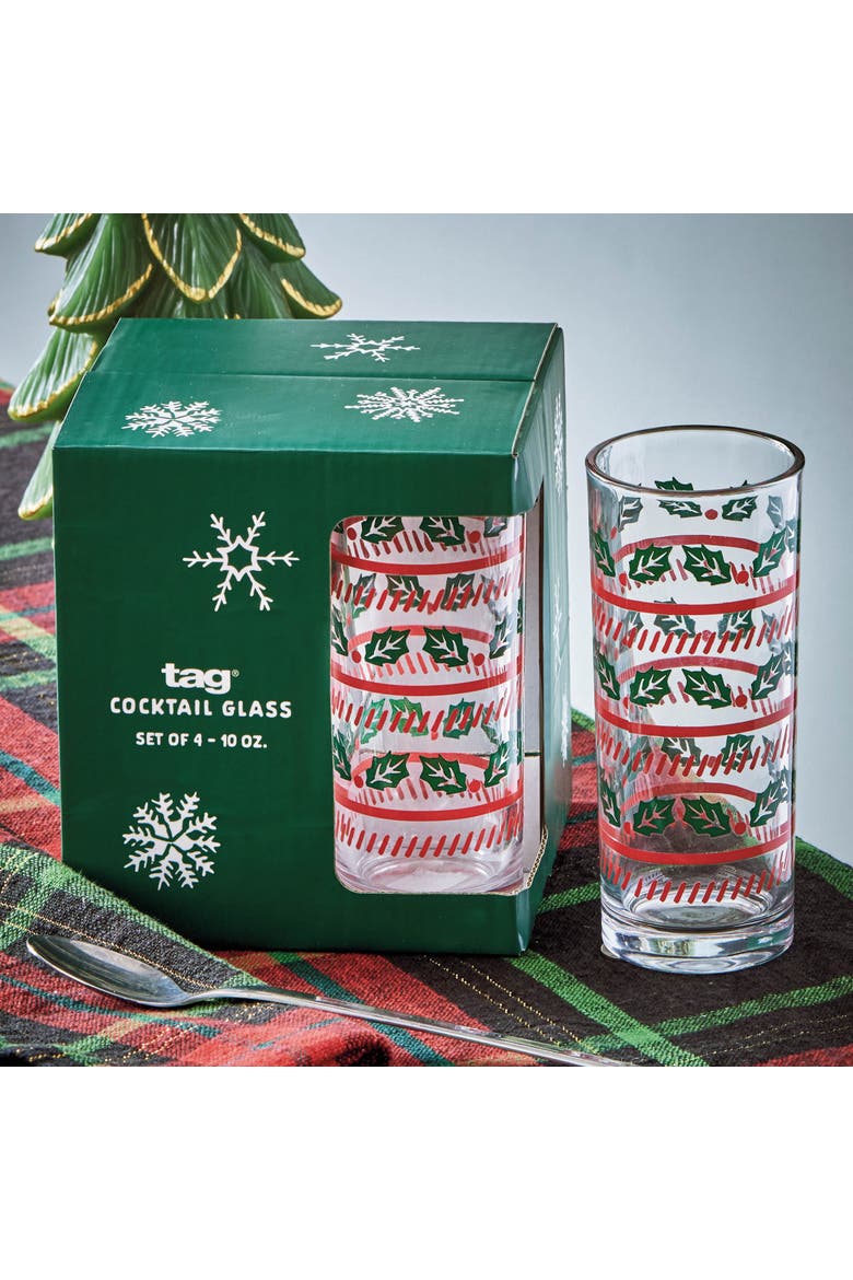 Tis The Season Multicolor Drinking Glasses for Christmas, Alternate, color, Multicolored