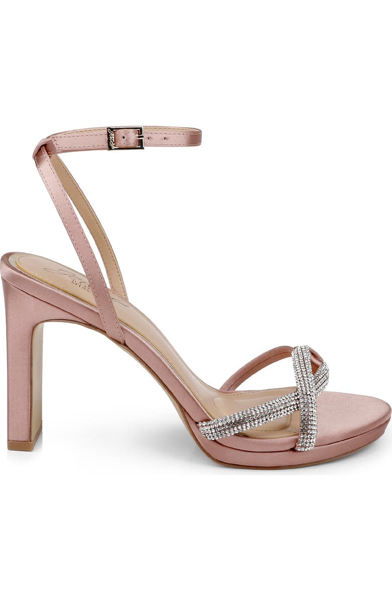 Jewel Badgley Mischka Fila Ankle Strap Platform Sandal, Alternate, color, Blush Satin