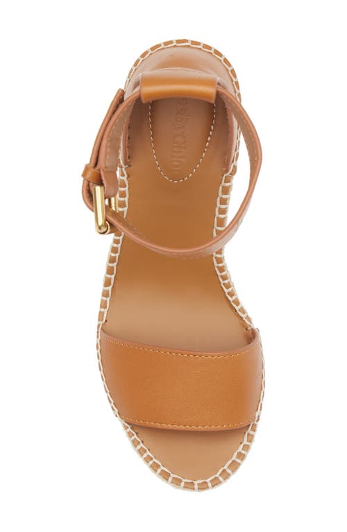 See By Chloé Platform Wedge Espadrille Sandal In Cuoio Rainbow Multicolor