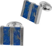 Link Up Lapis Stripe Gemstone Rectangle Cufflinks