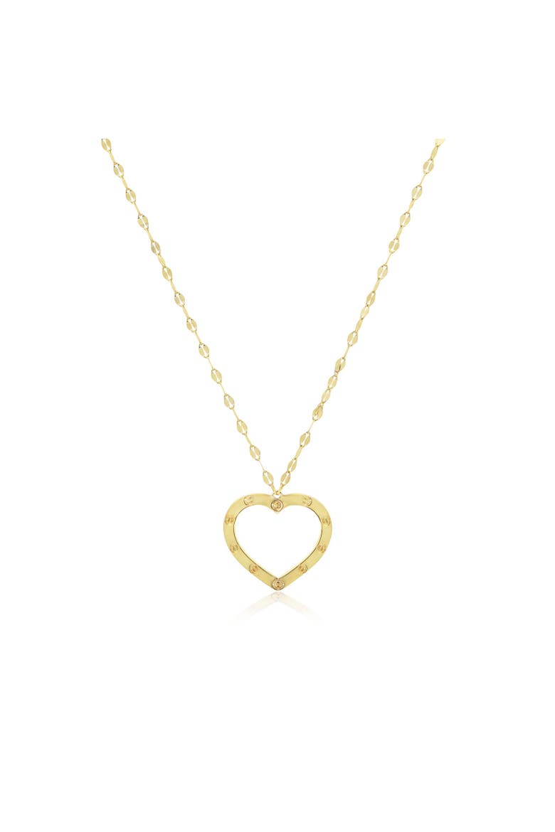 Shimmer Open Heart Necklace, Main, color, Yellow Gold
