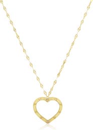 The Lovery Fine Jewelry Shimmer Open Heart Necklace