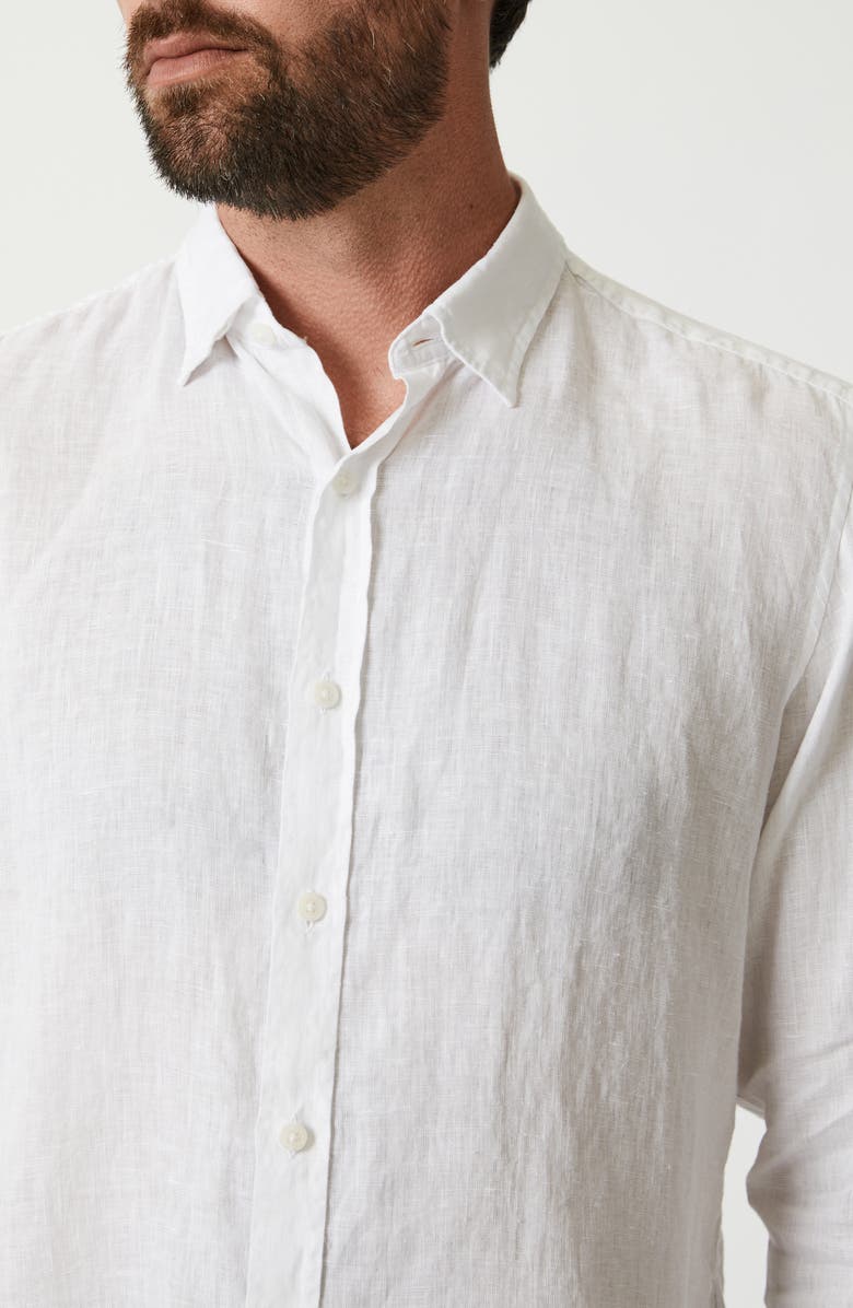 34 Heritage Linen Chambray Button-Up Shirt, Alternate, color, Bright White