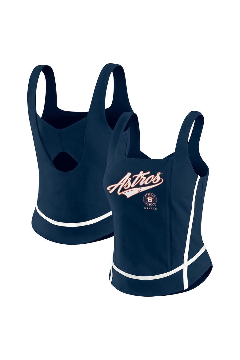 Women's WEAR by Erin Andrews  Navy Houston Astros Square Neck Tank Top, Main, color, Navy