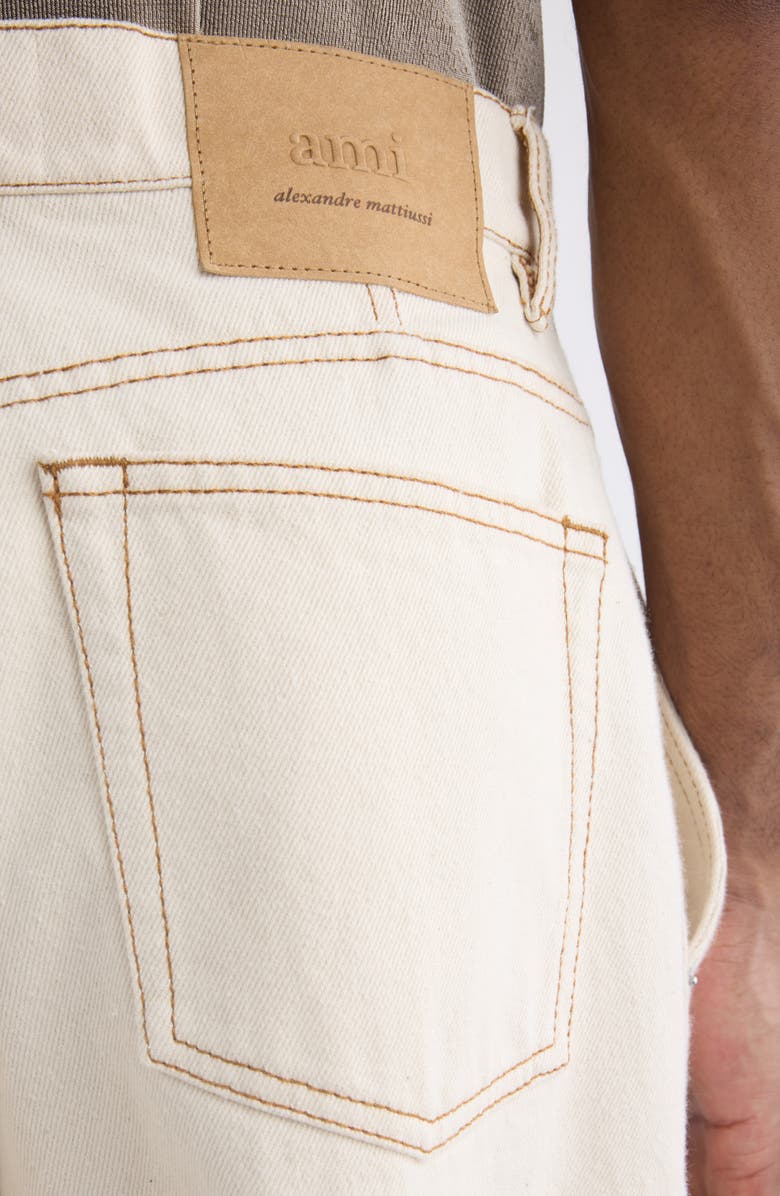 AMI PARIS Wide Leg Jeans, Alternate, color, 136 White Cream