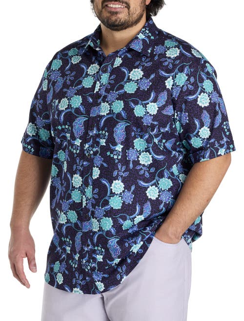 Synrgy By Dxl Big & Tall Paisley Floral Print Sport Shirt