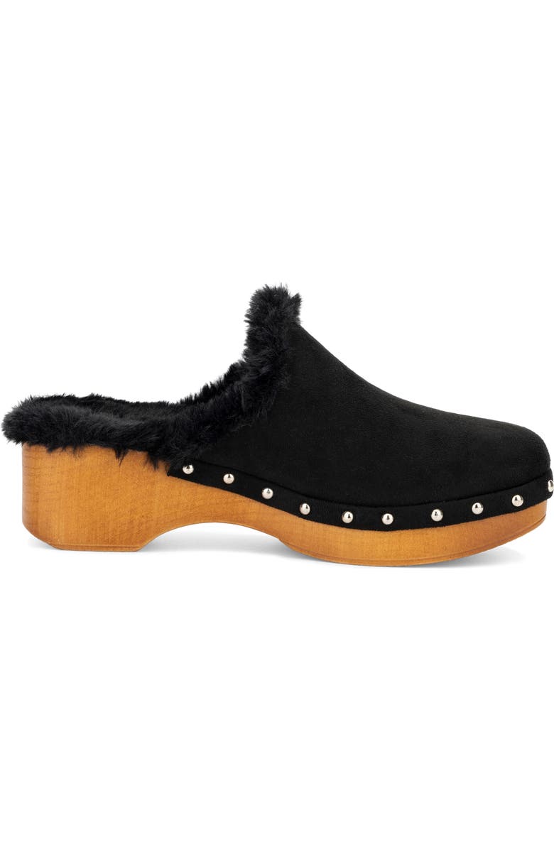 NEW YORK AND COMPANY Wynna Studded Faux Fur Lined Clog, Alternate, color, Black