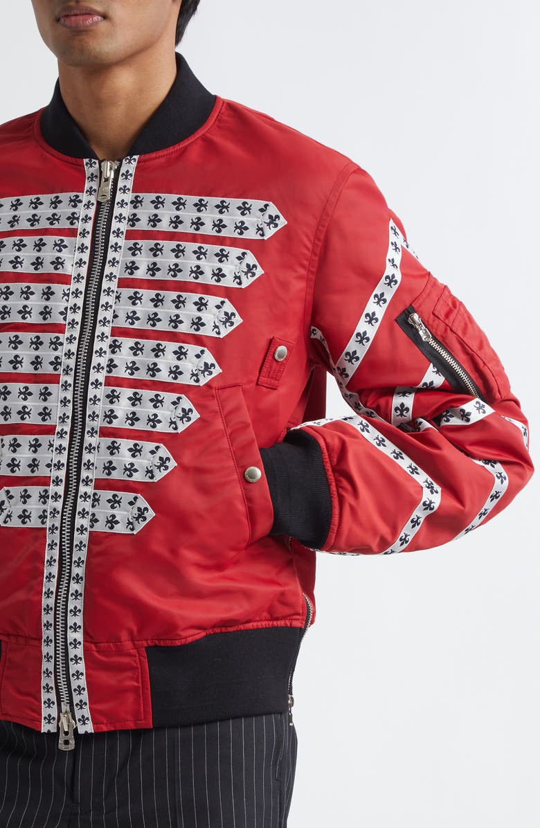 TAKAHIROMIYASHITA TheSoloist. Brit Bomber Jacket, Alternate, color, Red