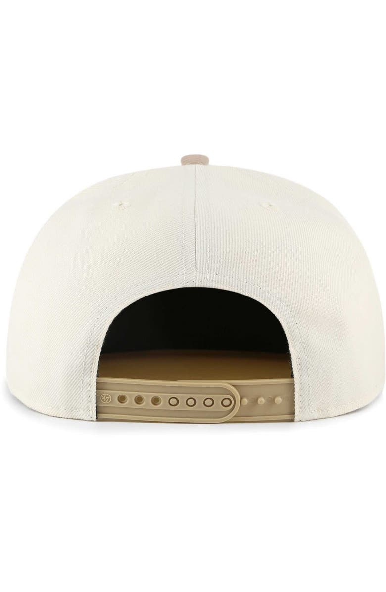 '47 Men's '47 Cream/Tan New York Knicks Sierra Sure Shot Captain Snapback Hat, Alternate, color,