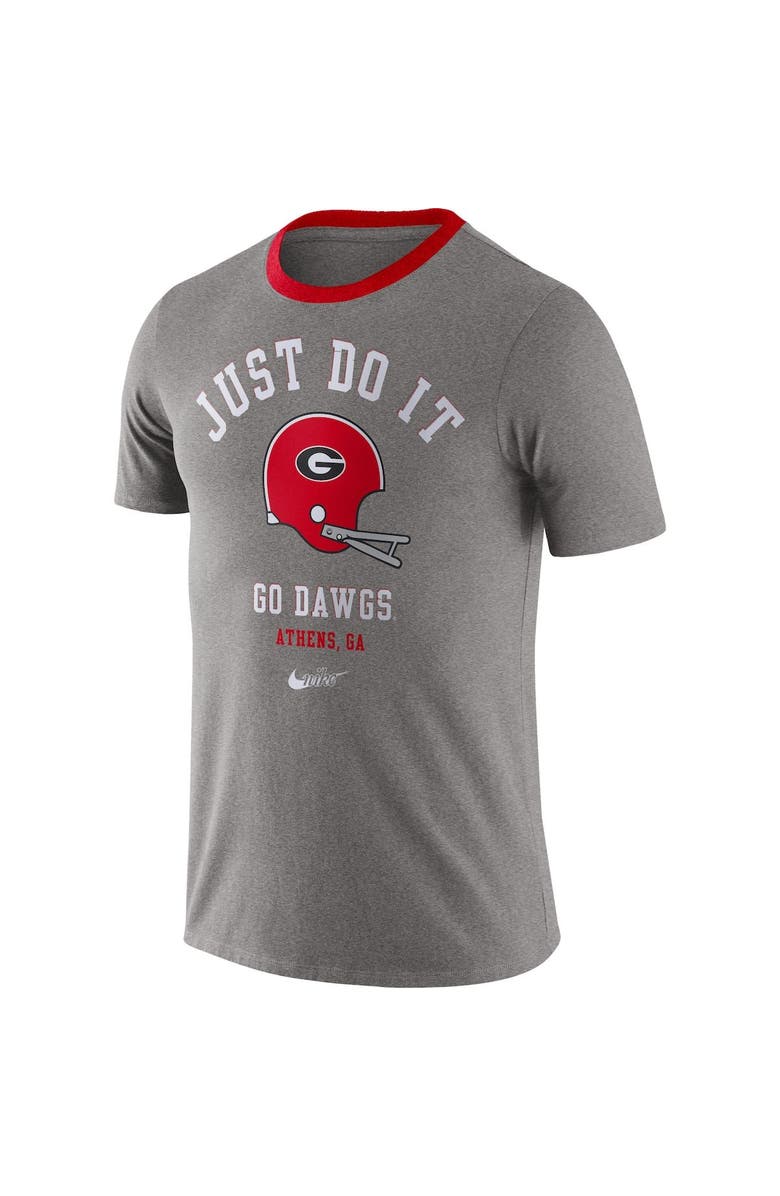 Nike Men's Nike Heathered Gray Georgia Bulldogs Vault Helmet Tri-Blend T-Shirt, Alternate, color, 