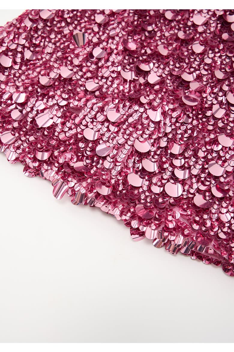 Davina Sequin Mini Skirt, Alternate, color, Magenta Rose