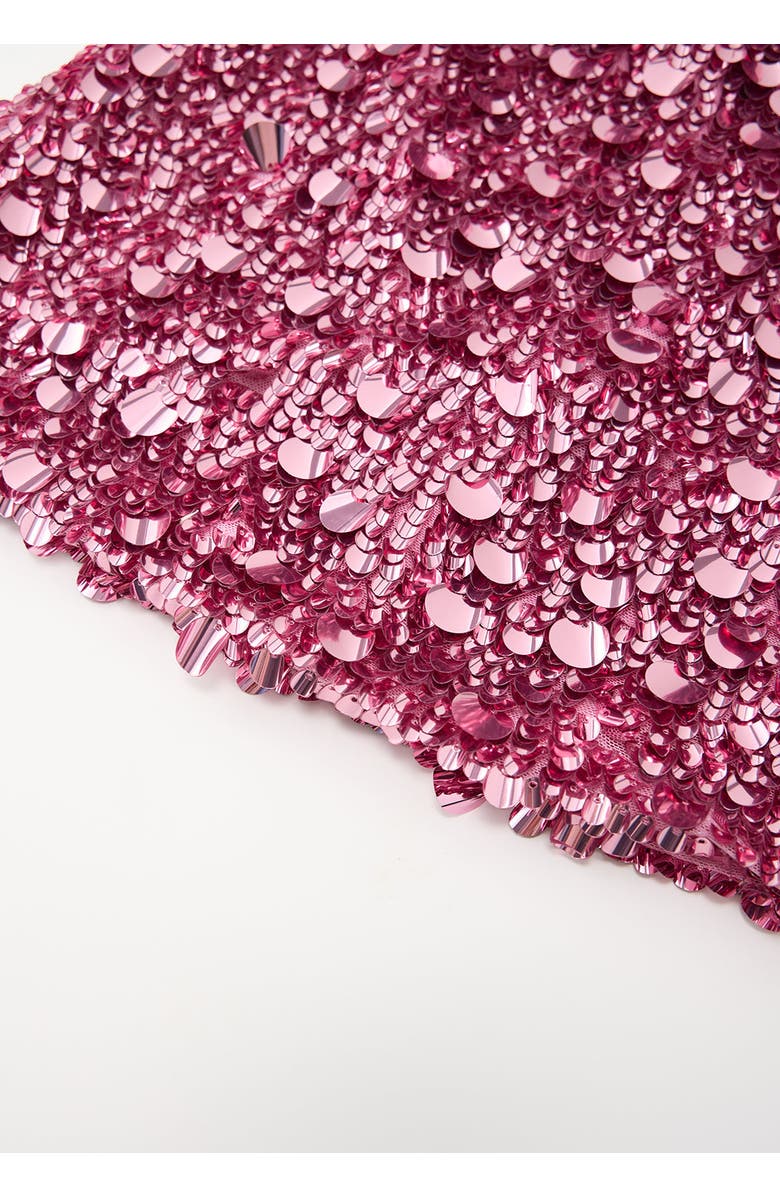 Marlo Kids Davina Sequin Mini Skirt, Alternate, color, Magenta Rose