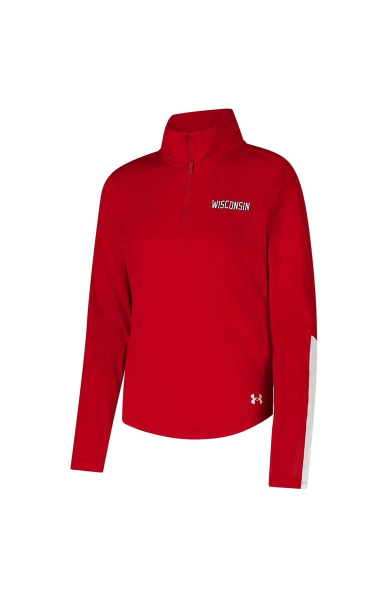 Under Armour Women's Under Armour Red Wisconsin Badgers Gameday Knockout Sleeve Hit Quarter-Zip Jacket, Alternate, color, Red