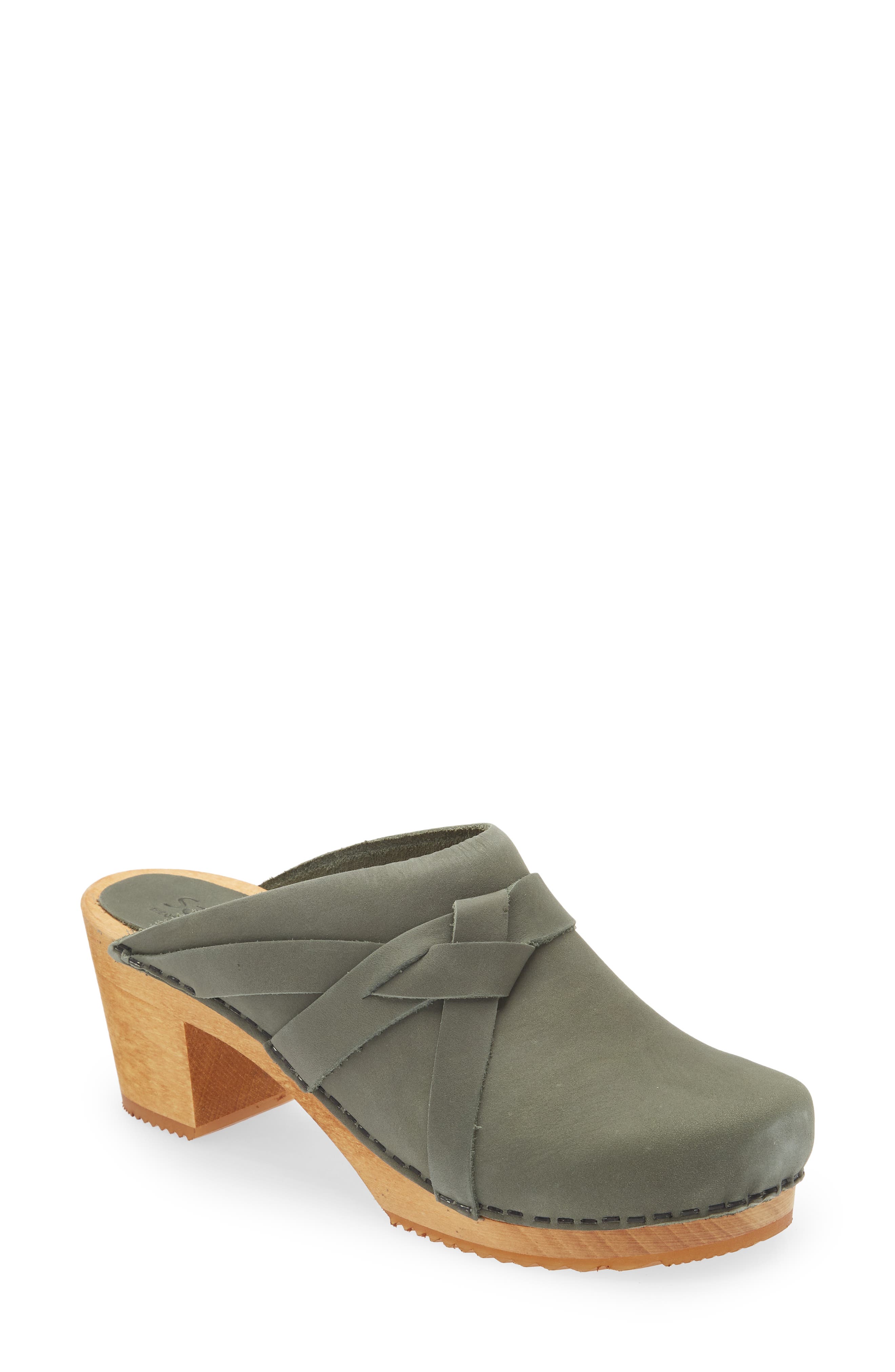 Sanita Manuella Leather Clog, Main, color, 043 Khaki